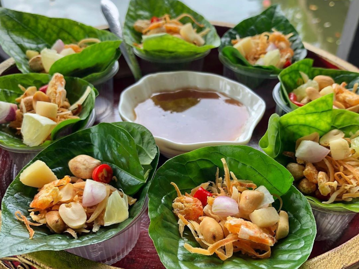 Thailand’s northern dish Miang Kham, AKA Thai leaf wrap, an explosion of flavors in a single bite