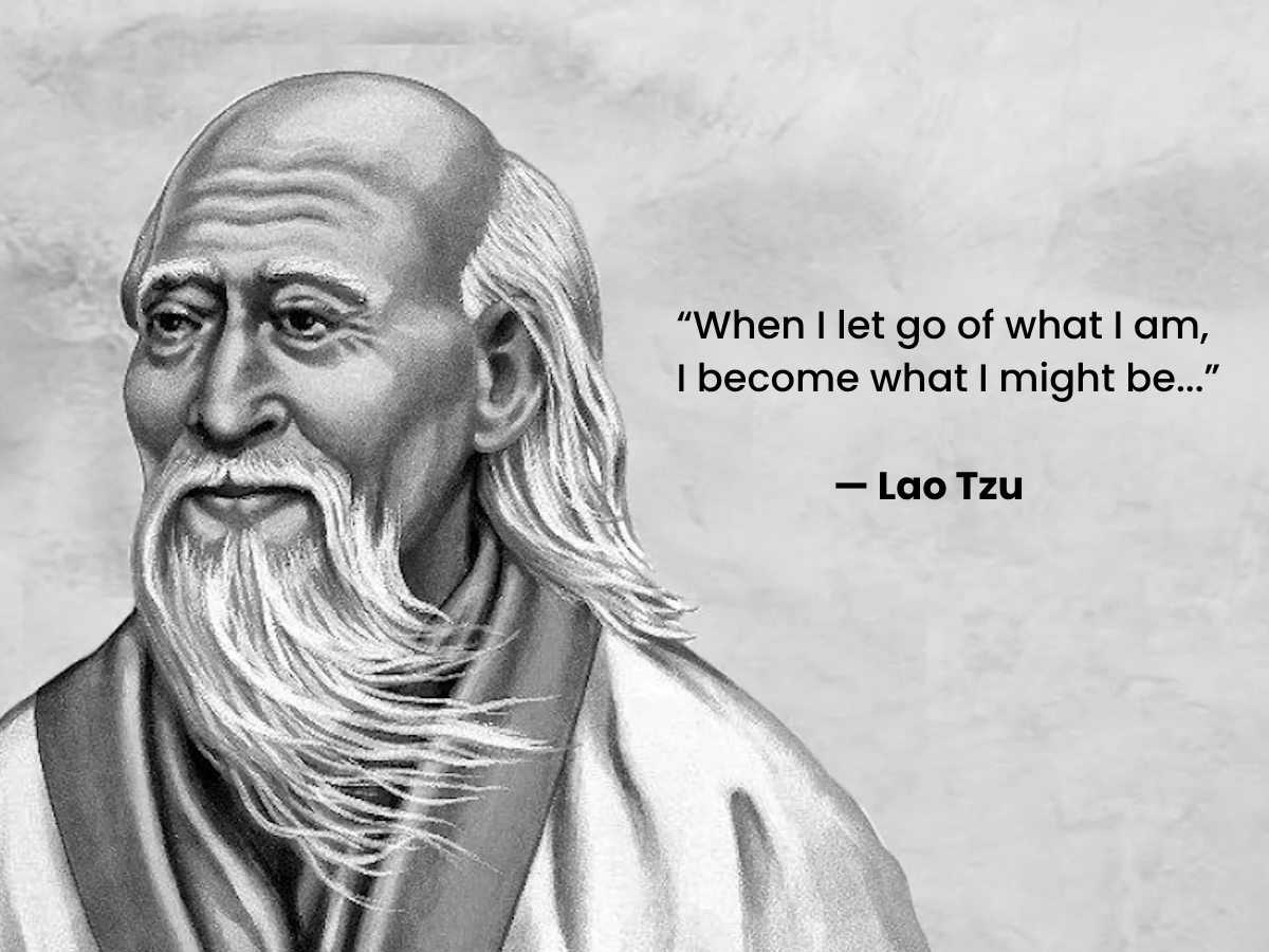 A black and white digital depiction of the mystery and the legend Lao Tzu, or Laozi known as “the father of Taoism”
