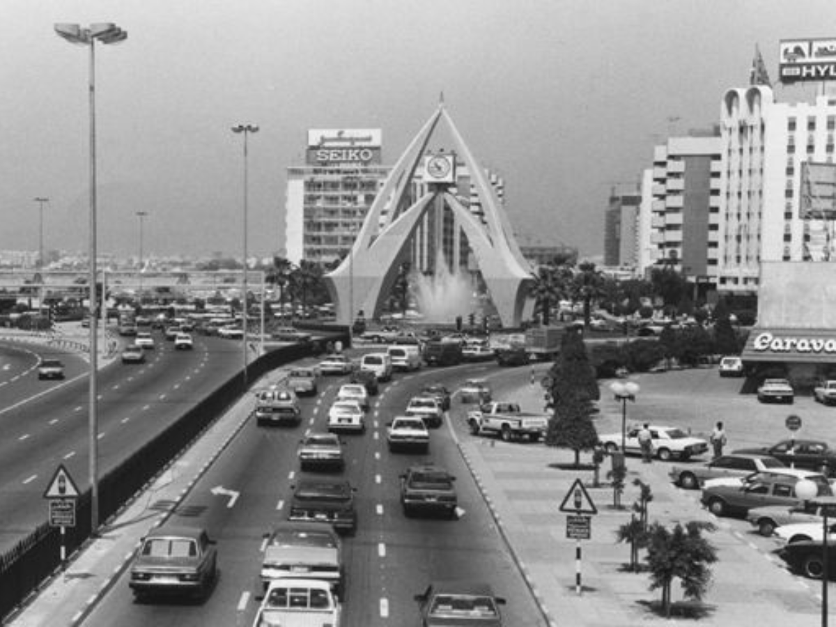 The iconic Dubai Clocktower, located in Deira, designed and built in 1963 by M. Ziki Homsi