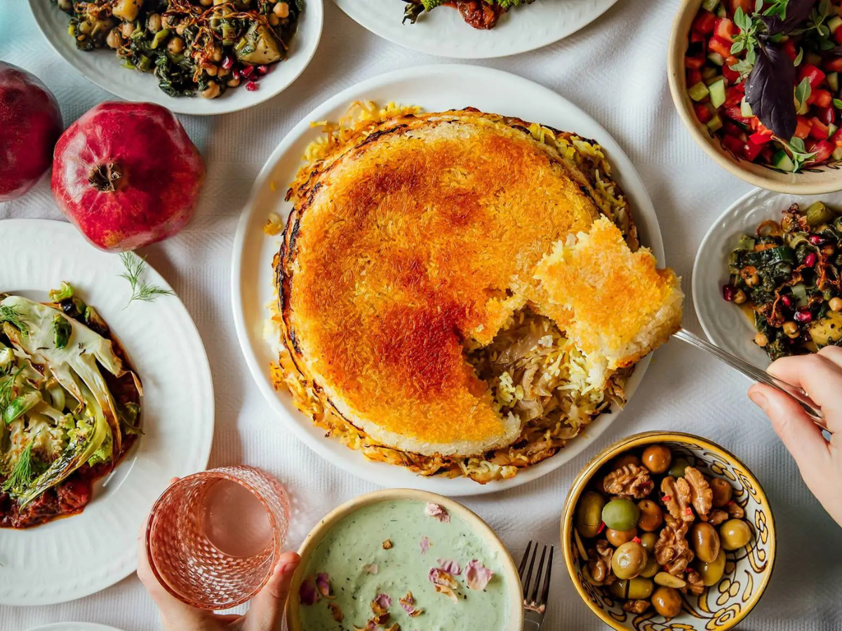 Tahdig, which means “bottom of the pot” is Iran’s popular crispy scorched rice dish, served in every household and special occasion