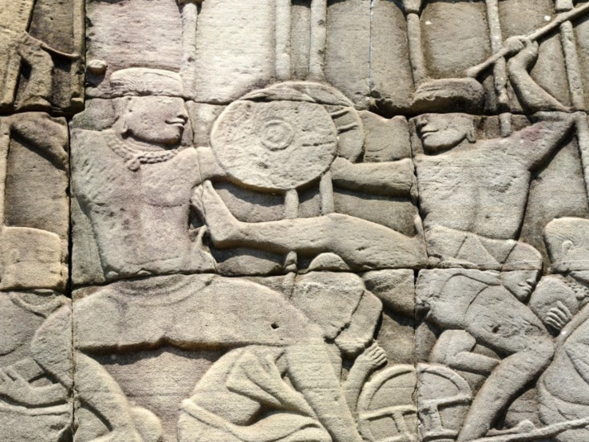 Bokator fighting techniques carved into the walls of Angkor temples around 800 years ago