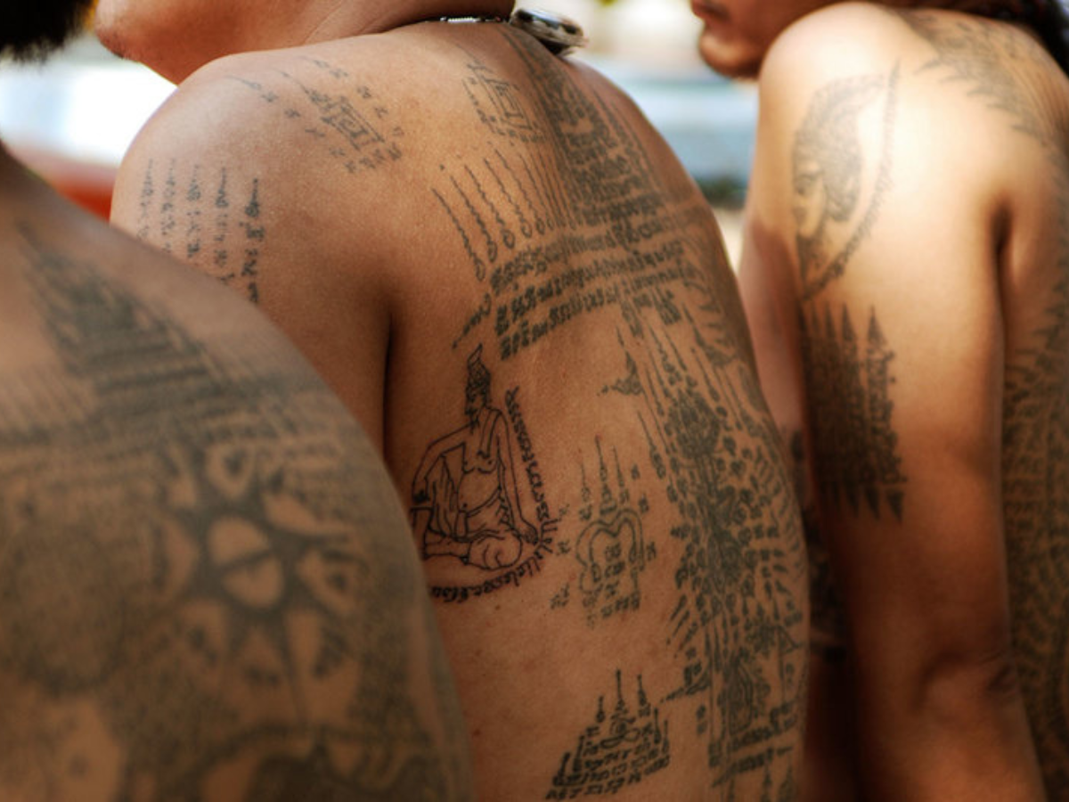 People cover their entire bodies with Sank Yant tattoos over the years, creating unique collections